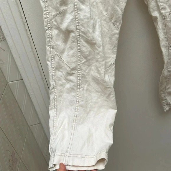 FREE PEOPLE Womens Pants  Palmer Utility Cream Canvas White Size S OB812043 - Picture 5 of 10